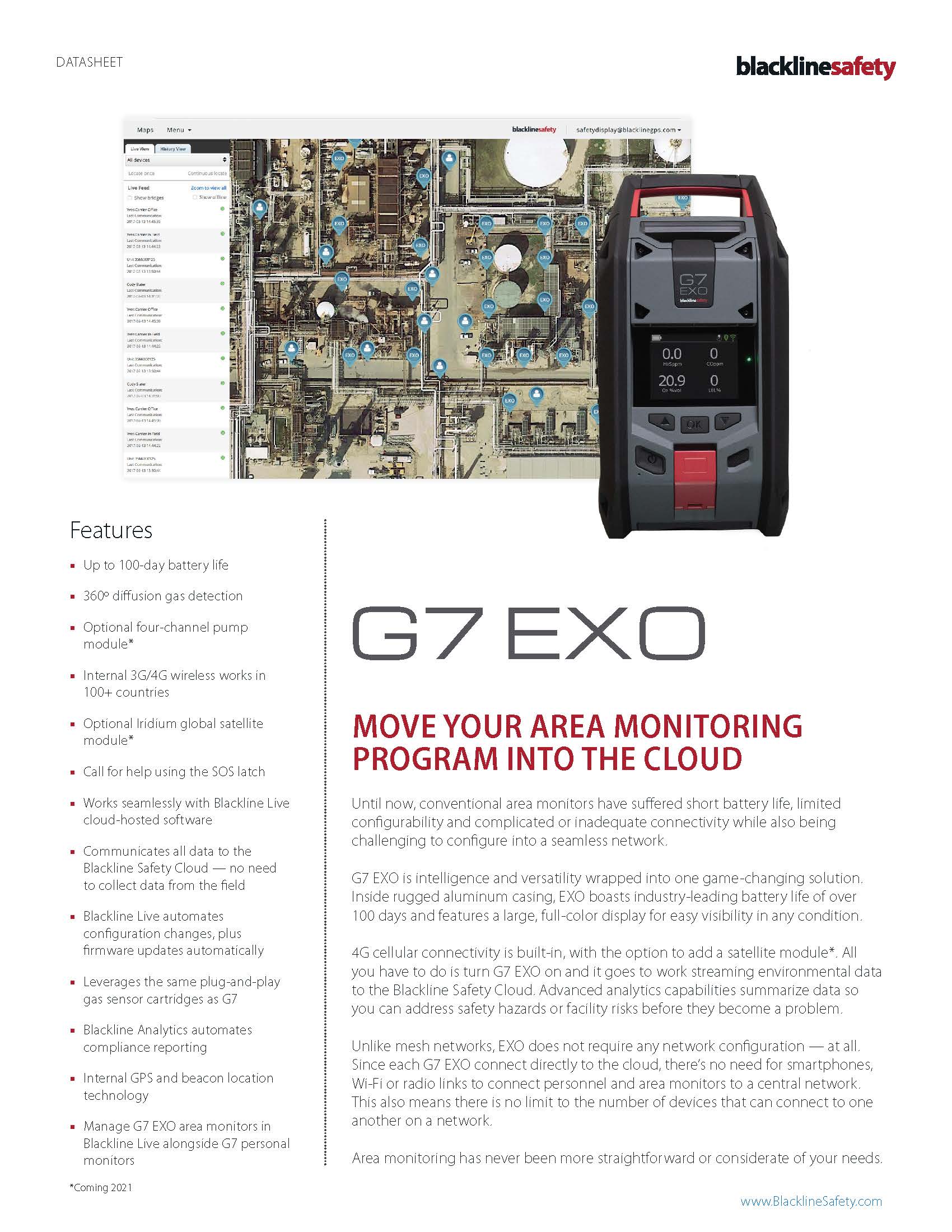 Blackline Safety G7 Exo datasheet Cover